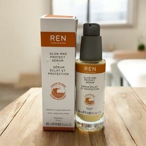 REN Skincare Glow And Protect Serum Vitamin C & Antioxidants 30ml/1oz NEW RP$69